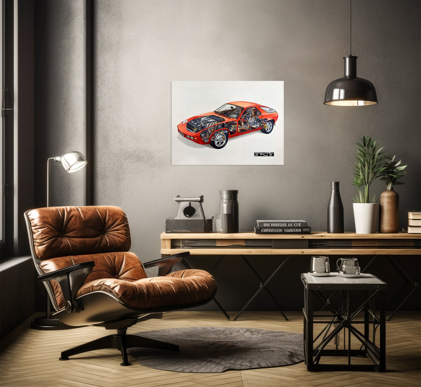 Porsche Poster | Vintage Porsche 928 Grand Tourer Vintage Luxury Car Poster | Classic Car Poster | Car Advertisement | Large Wall Art Print