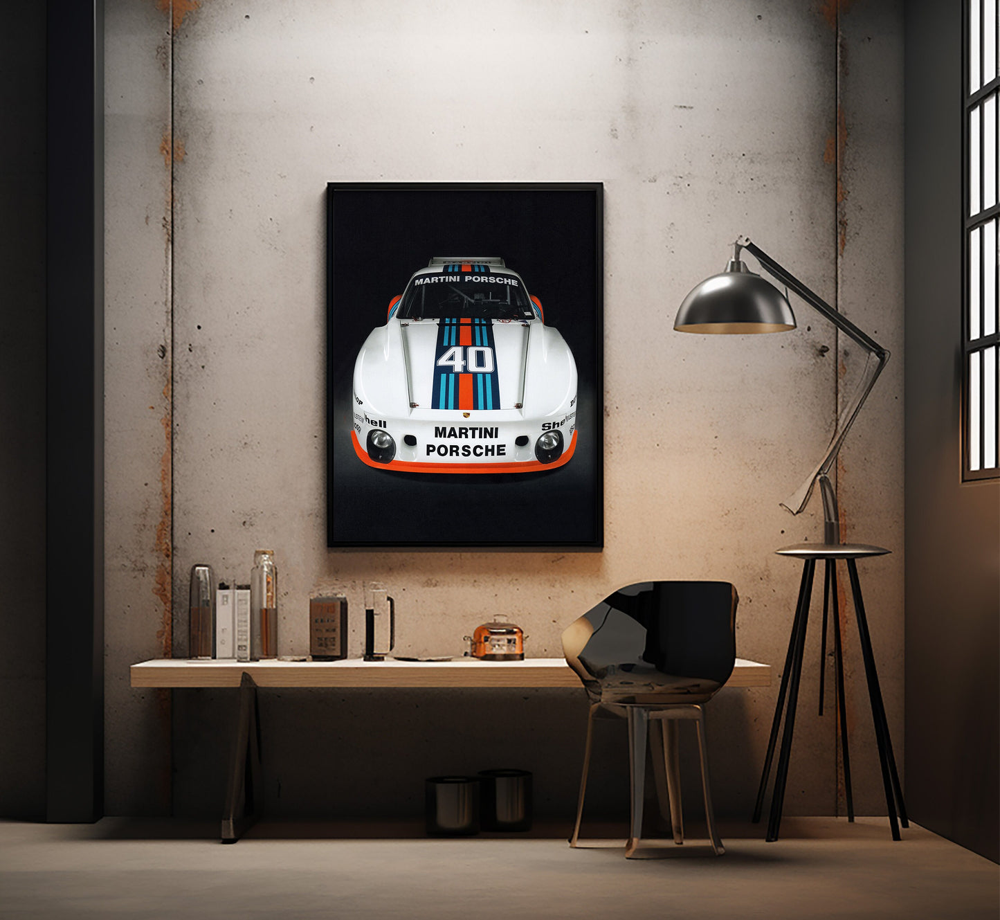 Porsche Poster | Vintage Porsche Martini Poster | Vintage Car Poster | Advertising Poster | Large Wall Art