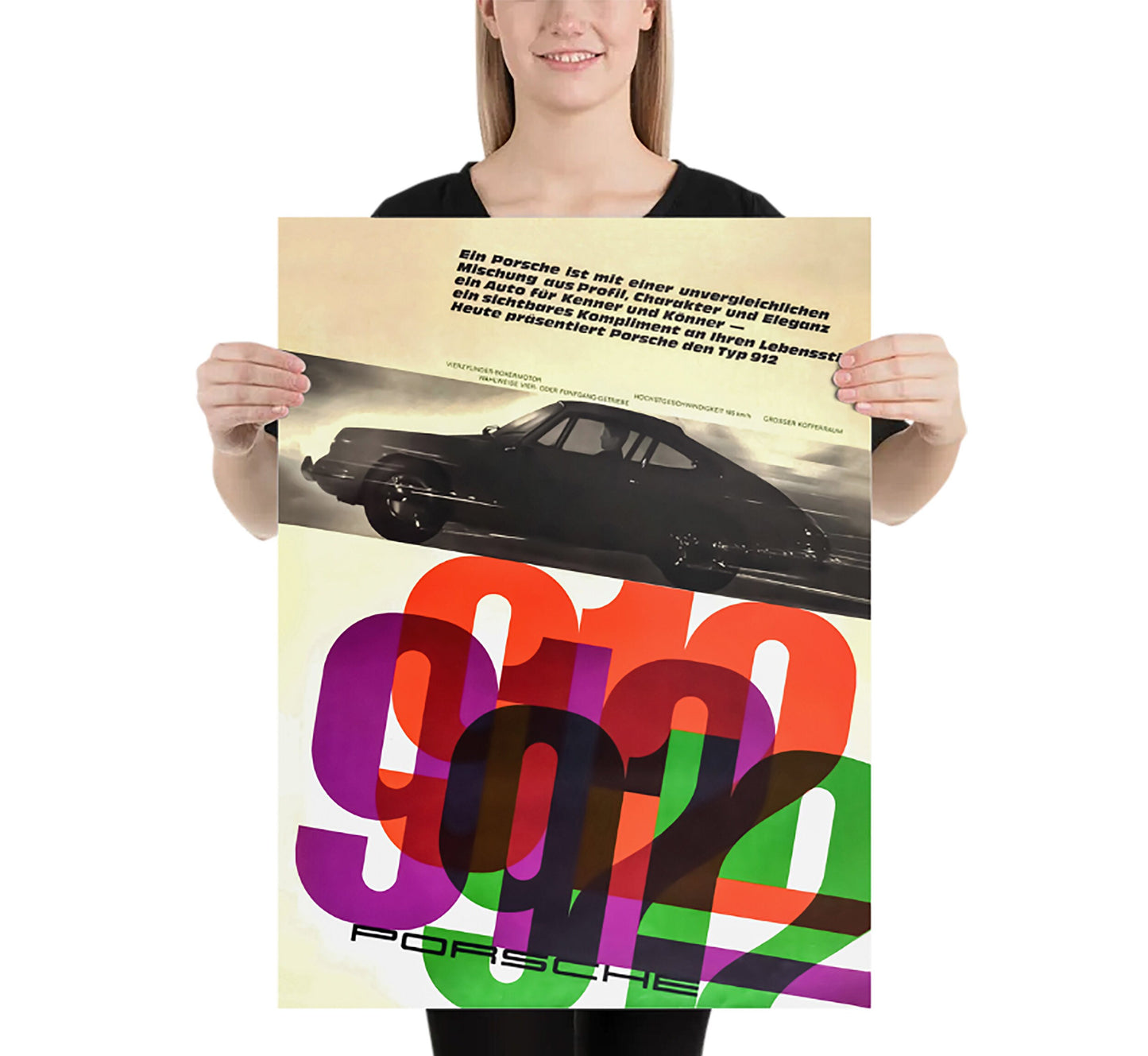 Porsche Poster | Vintage Porsche 912 Poster 1965 Racing Poster | Vintage Car Poster | Advertising Poster | Large Wall Art